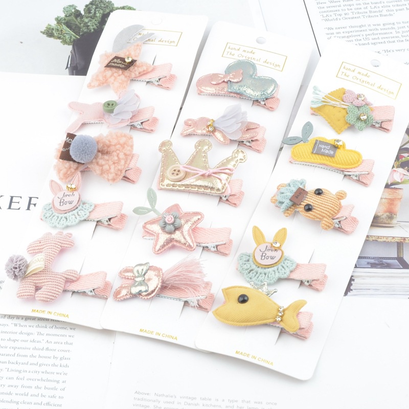 Set 5 cặp tóc kẹp tóc bé gái dễ thương kiểu dáng Hàn Quốc