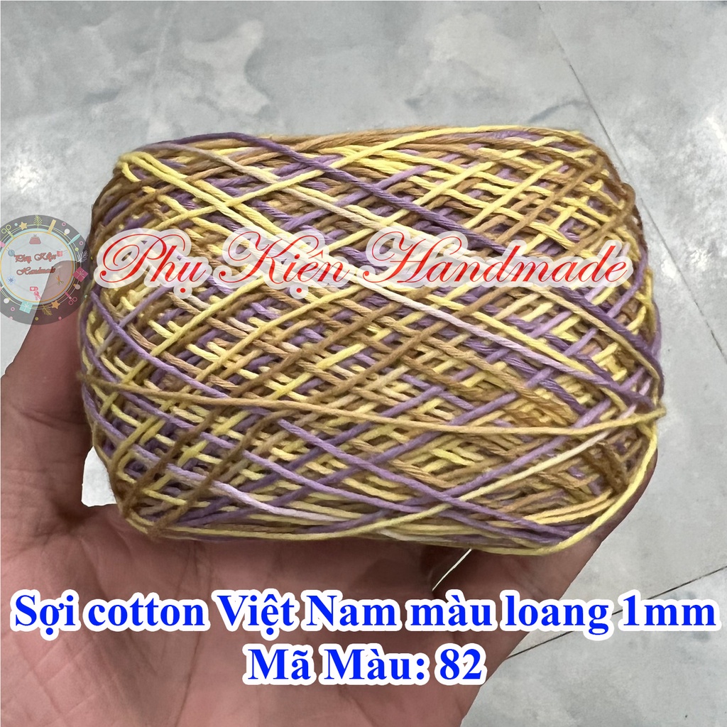 Sợi cotton Việt Nam màu loang 1mm