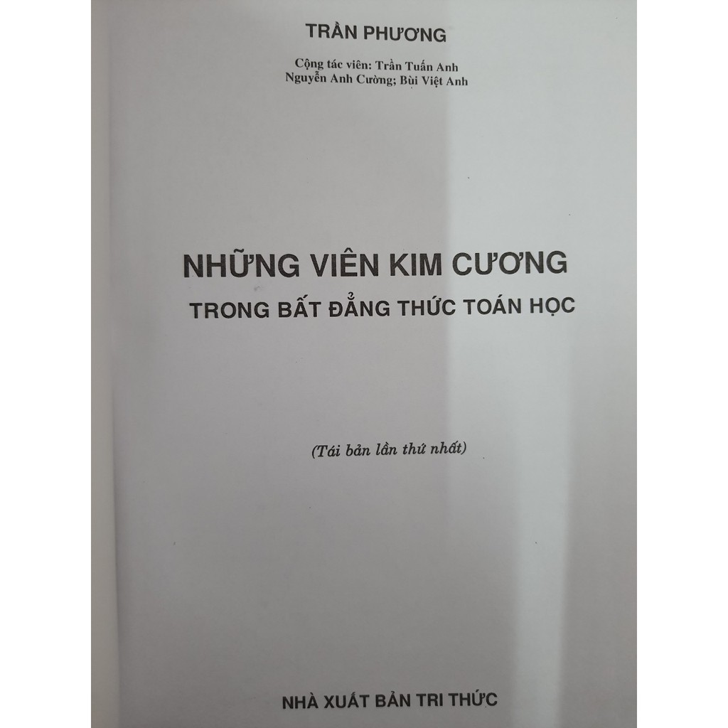 Sách - Những viên kim cương trong Bất đẳng thức Toán Học