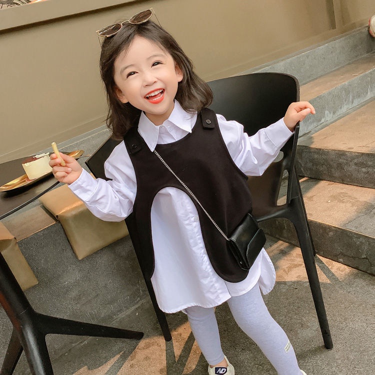 Áo Sơ Mi Tay Dài Thời Trang Hàn Quốc Xinh Xắn Cho Bé Gái