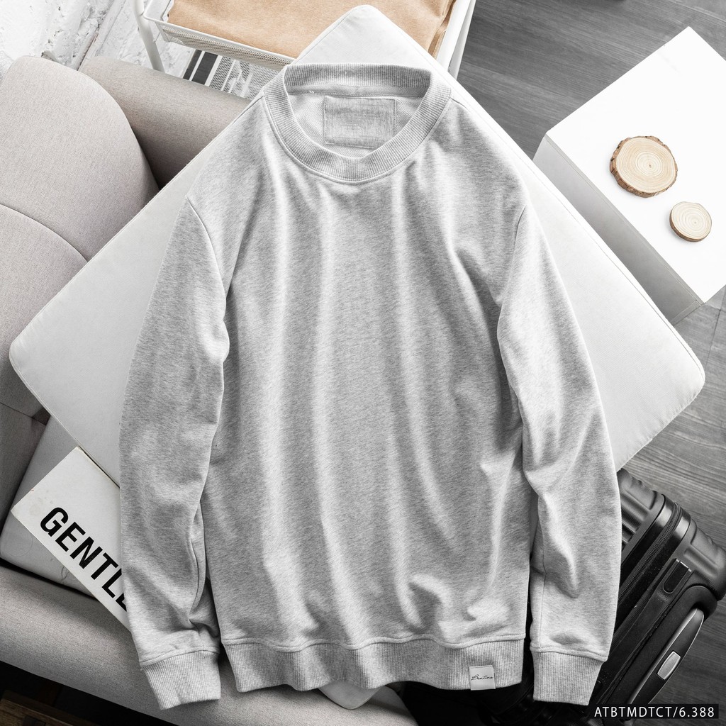 Áo sweater/ áo nỉ dài tay unisex trơn phong cách trẻ trung 4869