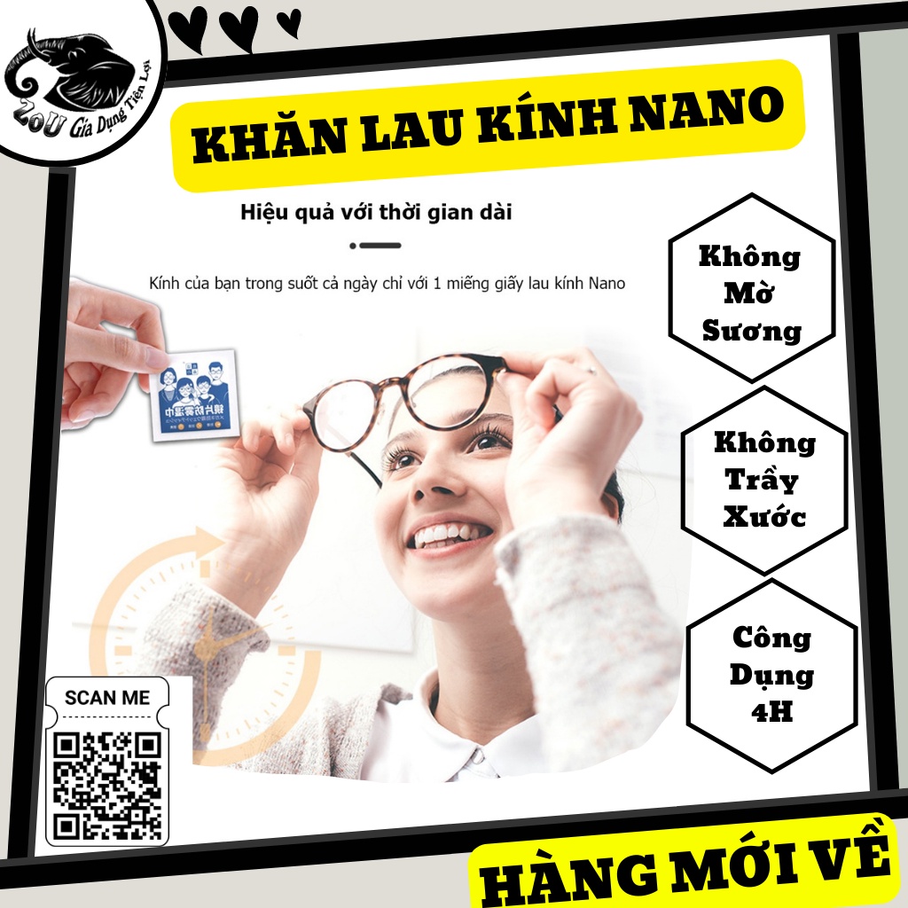 [FREESHIP] Combo 20 Cái Khăn Lau Kính Nano Chống Mờ Hơi Sương, Làm Sạch Kính Mắt