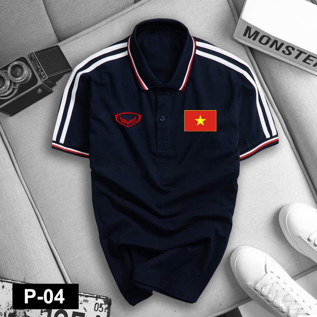 Áo polo có cổ ngắn tay GUCATIN logo Việt Nam cao cấp thiết kế sang trọng vải xịn mát không xù lông