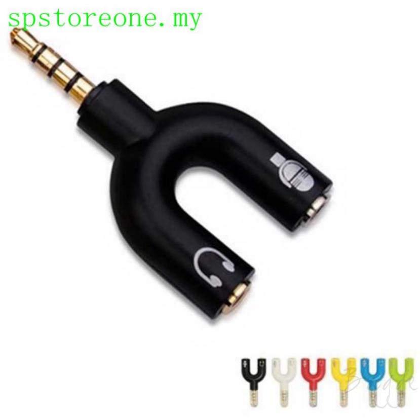 Giắc cắm chia đôi hai đầu kết nối mic và tai nghe cho điện thoại