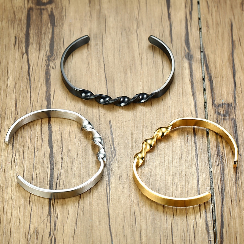 Vòng Tay Kim Loại Màu Vàng / Bạc Cho Nam