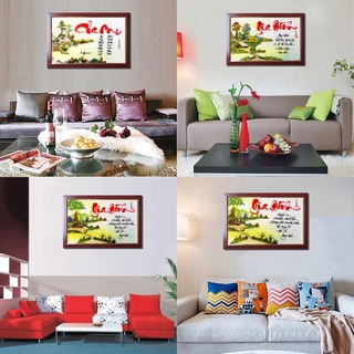 Tranh thư pháp Quang Trung, tranh thư pháp chữ việt, tranh thư pháp chữ nhãn, chữ tâm, chữ lộc, chữ thọ có khung