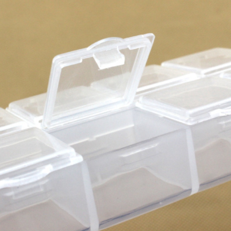 Hộp Nhựa Trong Suốt 10 Ngăn Đựng Trang Sức Tiện Dụng