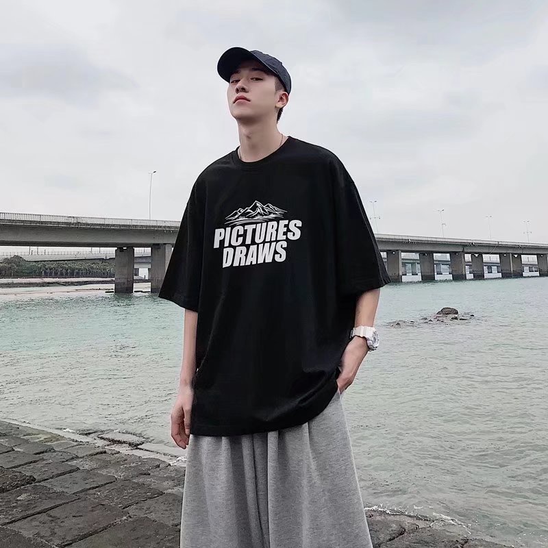 Áo Thun Tay Ngắn Dáng Rộng In Chữ M-8XL Thời Trang Cho Nam