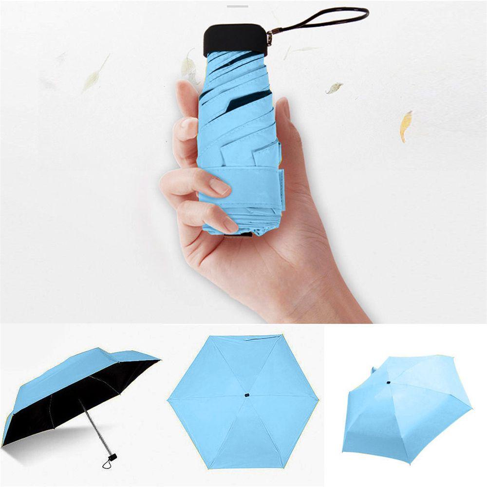 Dù Mini Chống Nắng/ Tia UV/ Thấm Nước 5 Ngăn Gấp Gọn Tiện Dụng Cho Nam Và Nữ