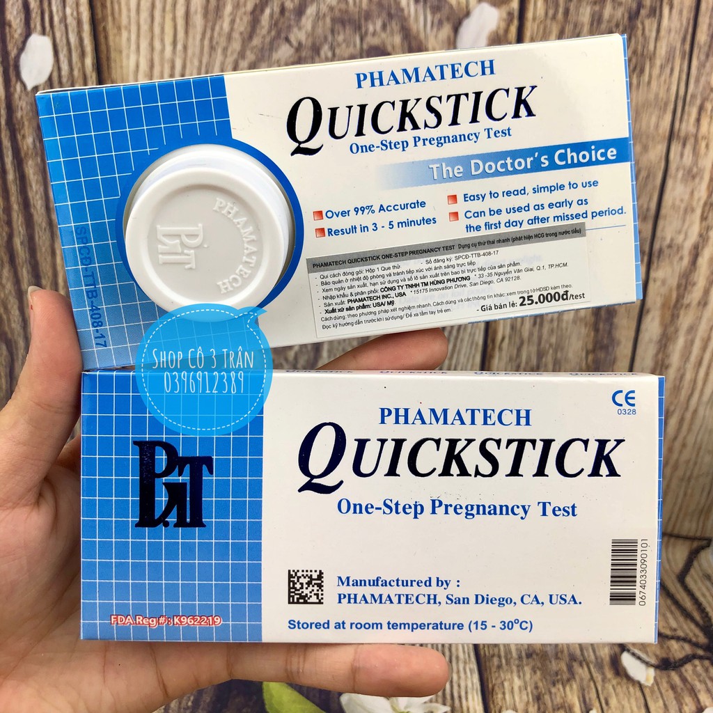 Que thử thai Quickstick combo 10 que hàng chính hãng Công Ty PHAMATECH sản xuất tại Hoa Kỳ