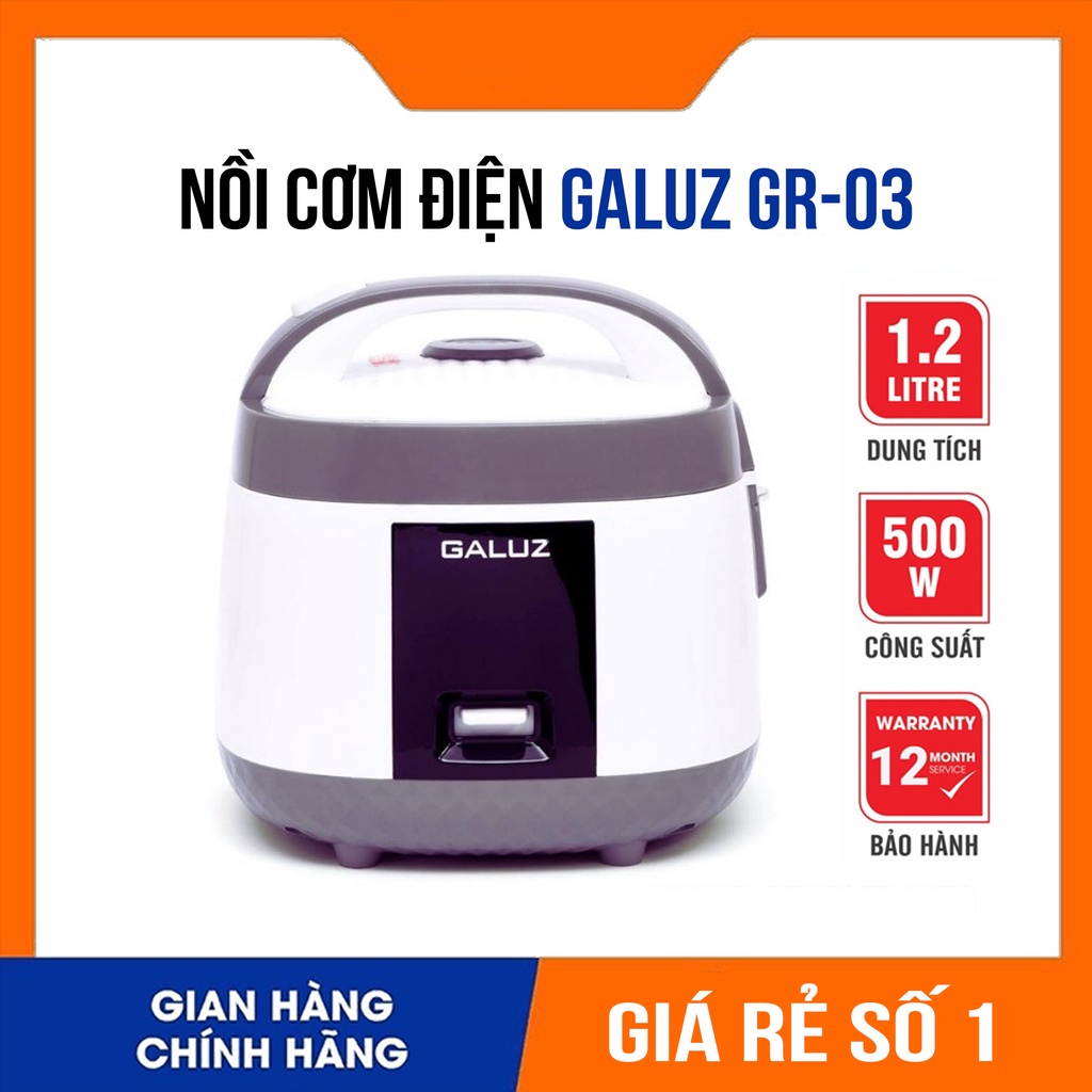 Nồi cơm điện Galuz 2 Dung Tích 1.2L và 1.8L, nồi cơm điện cho gia đình 3 - 4 người - Hàng chính hãng bảo hành 12 tháng