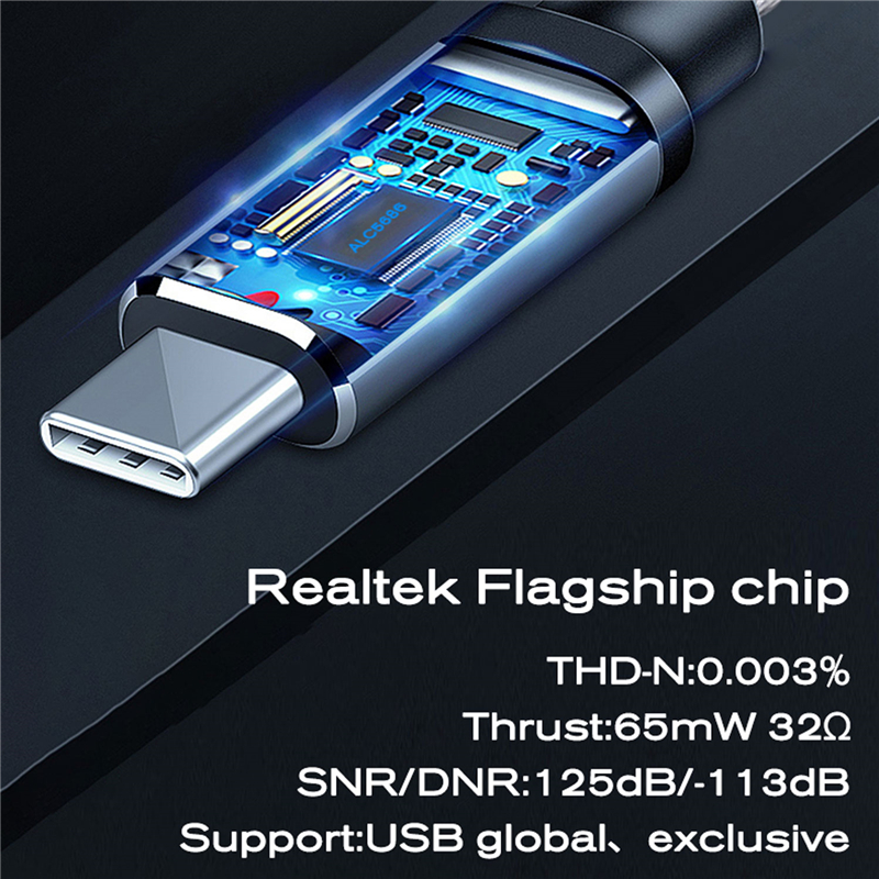 Dây Cáp Chuyển Đổi Âm Thanh JM04PRO Realtek ALC5686DAC Type C Sang 3.5 Cho Huawei Meizu