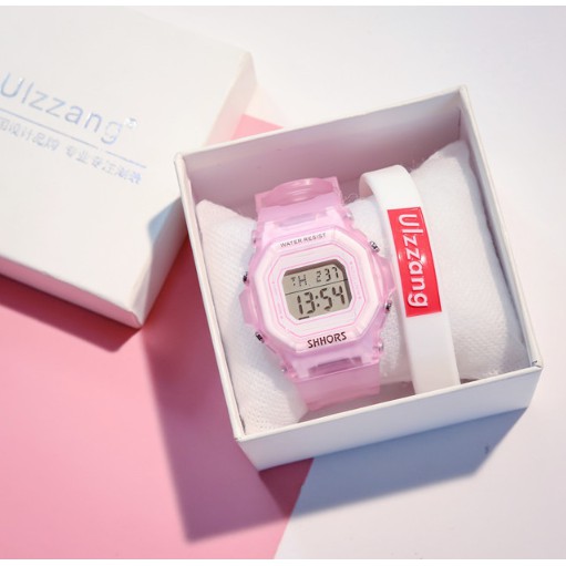 ĐỒNG HỒ THỂ THAO NỮ SHHORS VUÔNG DÂY TRONG SUỐT D337 PHONG CÁCH HÀN QUỐC | BigBuy360 - bigbuy360.vn