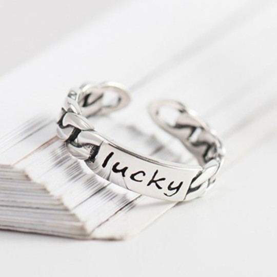 Nhẫn Bạc Thái Bạc 925 Nữ Thiết Kế Chữ Lucky Cực Xinh Giá Rẻ Cho Nữ N1700 - Bảo Ngọc Jewelry