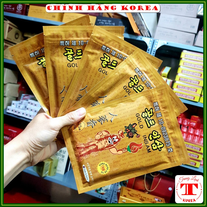 Cao dán hồng sâm 25 miếng Gold Insam cao cấp - Cao dán sâm chính hãng Korea, tranglinh