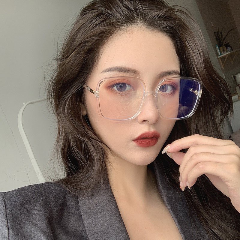 Kính nữ cận gọng vuông thời trang cao cấp, mắt kính không độ chống tia UV phong cách Hàn Quốc  LUMINA 071