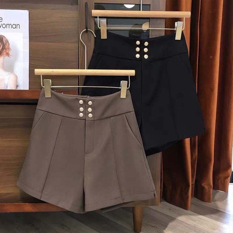 Quần sooc đùi nữ cạp cao 6 cúc ⚡️ SANG CHẢNH ⚡️ Chất liệu tuyết mưa cao cấp, siêu xinh, siêu hác | BigBuy360 - bigbuy360.vn