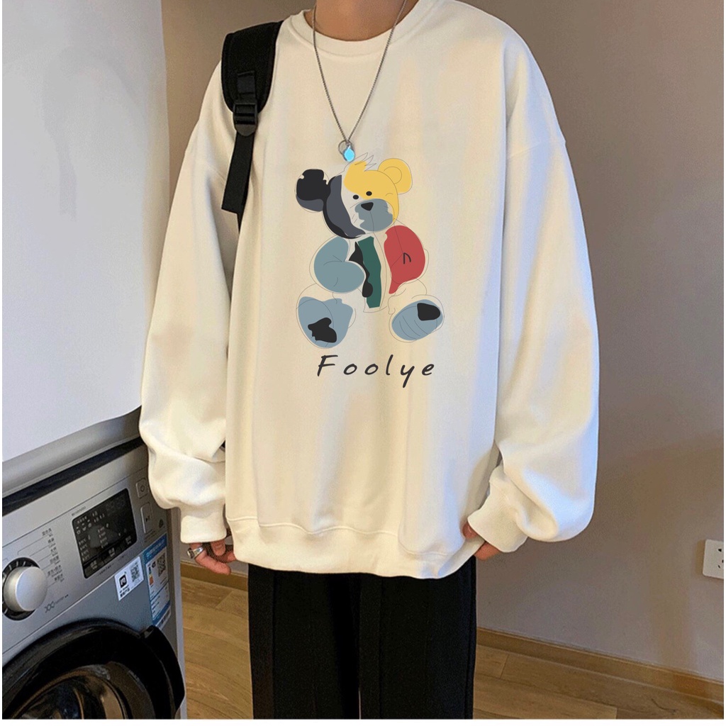 [ Mã 12FASHIONSALE1 giảm 10K đơn 50K ] Áo sweater nỉ cổ tròn dài tay nam nữ họa tiết APSR Gấu Foolye | BigBuy360 - bigbuy360.vn