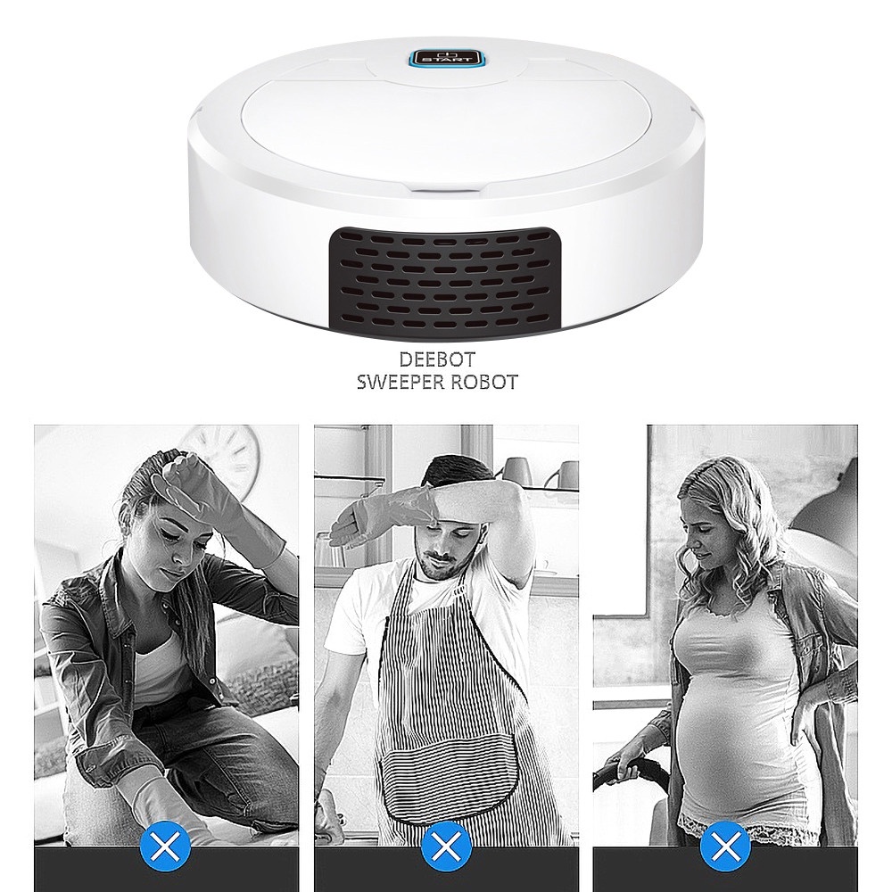 Robot Hút Bụi Thông Minh Tự Động 1600Pa Sạc USB Tiện Dụng