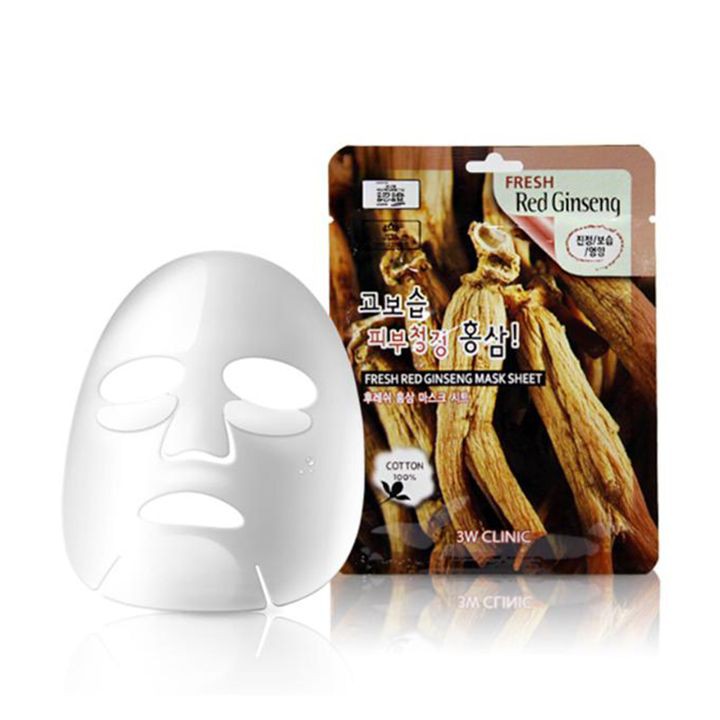 MẶT NẠ NHÂN SÂM 3W CLINIC FRESH RED GINSENG MASK SHEET