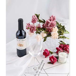 Nhánh hoa hồng 5 bông cổ điển phụ kiện chụp ảnh sản phẩm, mỹ phẩm, kết hợp với phông nền chụp ảnh