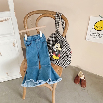 Quần Denim Ống Loe Cho Bé Gái