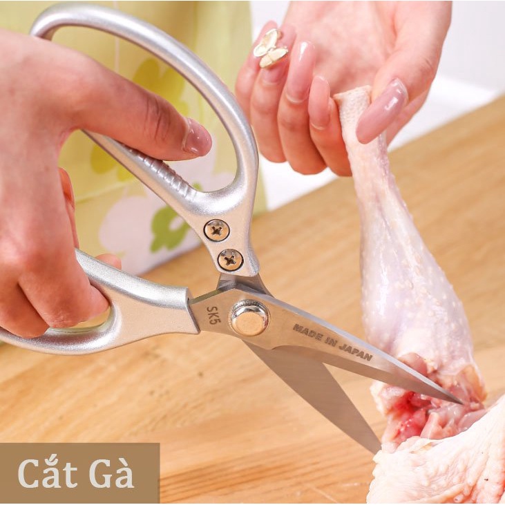 Kéo cắt gà kéo Nhật làm bếp đa năng cắt vải ,giấy SK5 siêu sắc size lớn 22 cm
