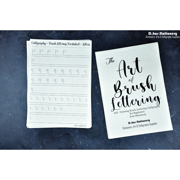 Bộ giấy luyện chữ Calligraphy - Brush Lettering (Workbook for Beginners) - Ngòi Big Brush (Sakura Koi, Stabilo,...)