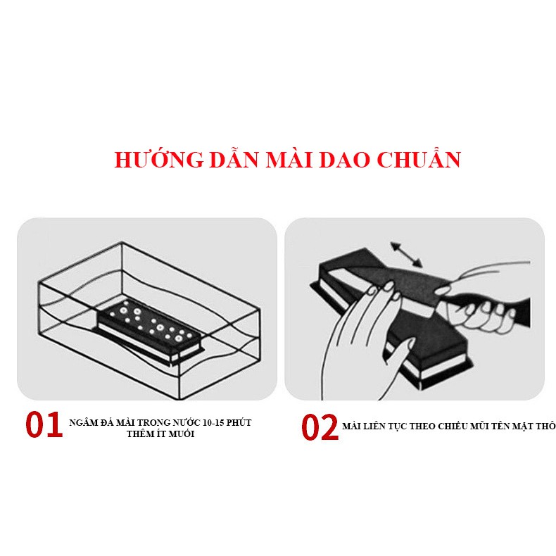 Đá mài dao hai mặt cao cấp KHALIK - Độ nhám 240/800