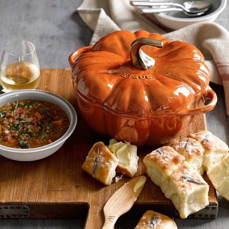 🇫🇷NỒI GANG CAO CẤP STAUB PUMPKIN BÍ NGÔ 24cm CHÍNH HÃNG ĐỦ BILL TỪ ĐỨC