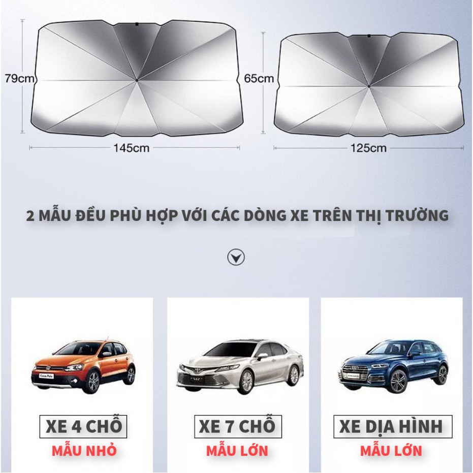 Ô Che Nắng Kính Lái Ô Tô Cao Cấp - Chắn Nắng Giảm Nóng Bảo Vệ Nội Thất - Chống Tia UV - Phụ Kiện Ô TÔ