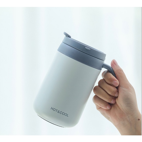 Ly giữ nhiệt nóng lanh HOT & COOL có tay cầm cao cấp 350 ml  500ml loại tốt - ly uống trà - bình nước g