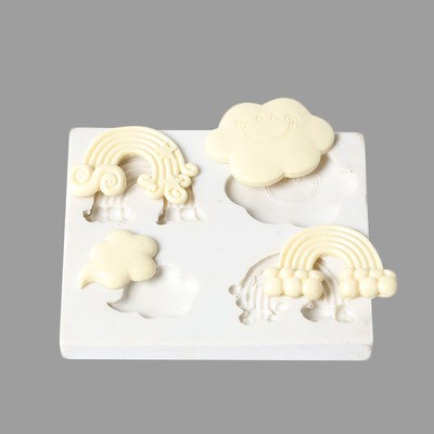 Khuôn silicon tạo hình đám mây cầu vồng 3d làm xà phòng/ nến trang trí bánh