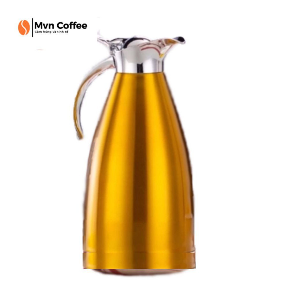 Bình Đựng Nước Inox 2 Lít Cao Cấp Sang Trọng - Mvn Coffee/ Bình Nước Inox