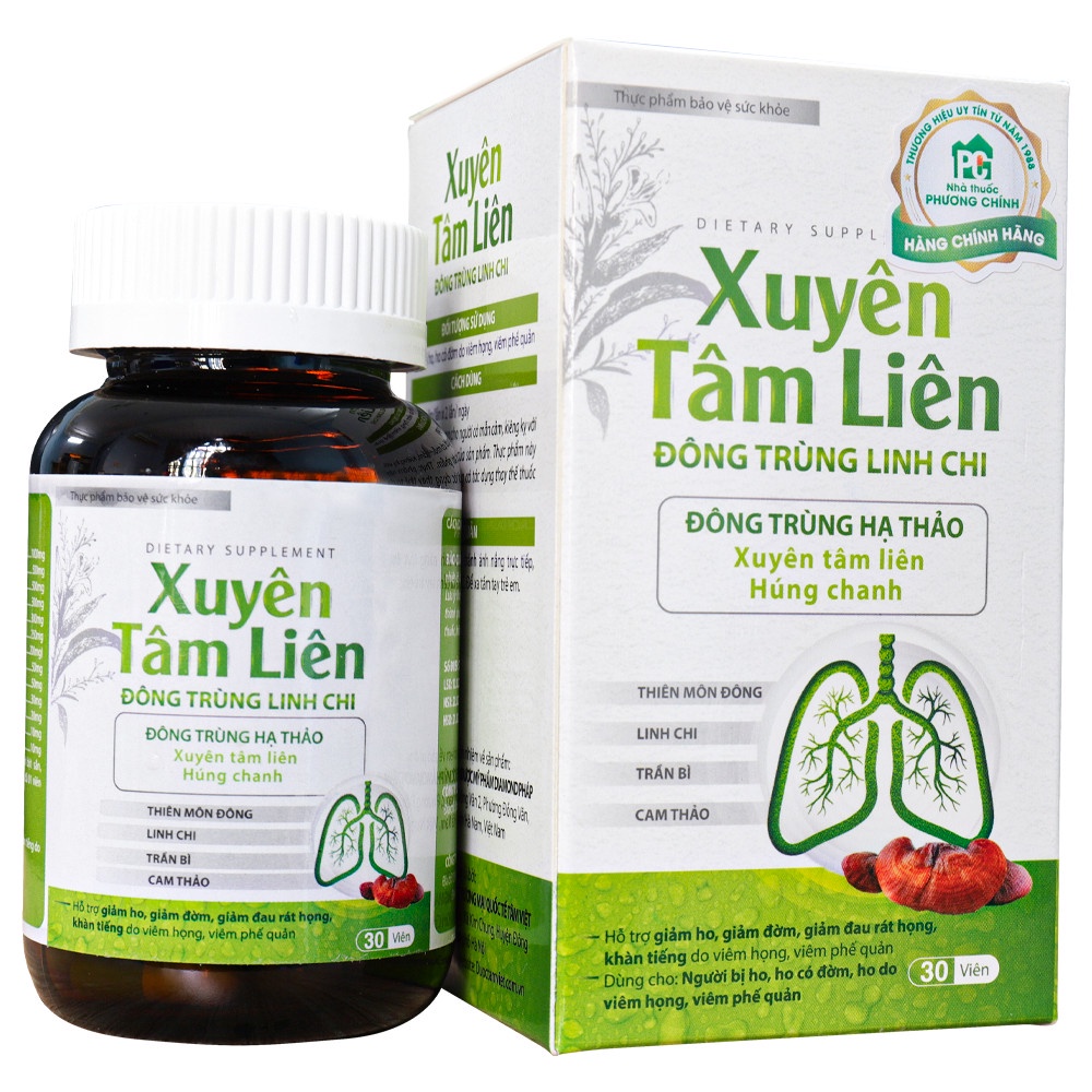 Xuyên Tâm Liên Đông Trùng Linh Chi Giúp Bổ Phổi, Giảm Ho, Đờm &amp; Đau Rát Họng