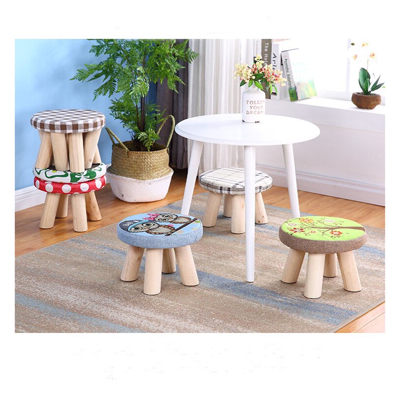 Ghế Đôn Họa Tiết Độc Đáo - Ghế Gỗ Tròn Cao Cấp Trang Trí Bàn Trà Cà Phê