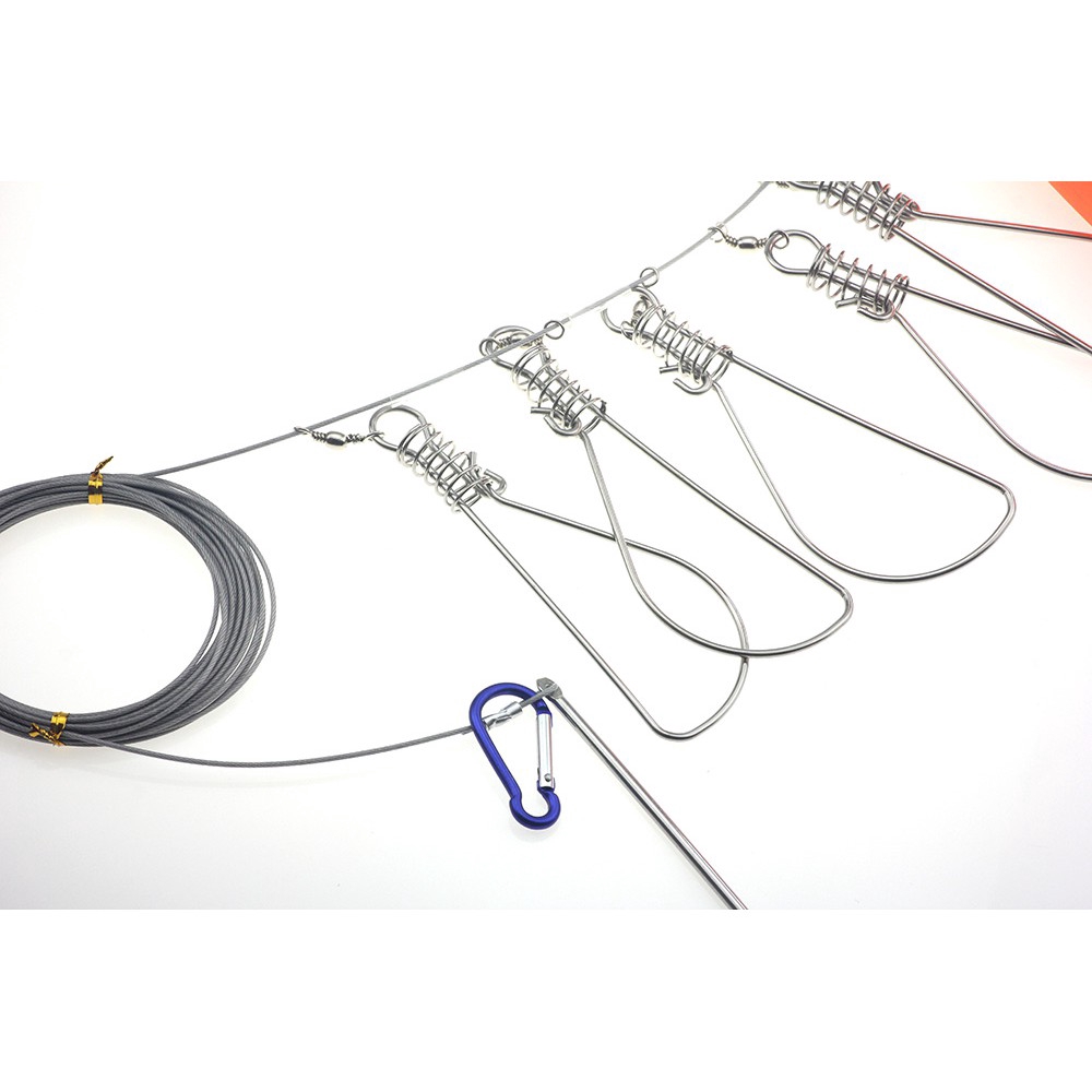 Cuộn Dây Câu Cá 5 Móc Bằng Thép Không Gỉ 6m