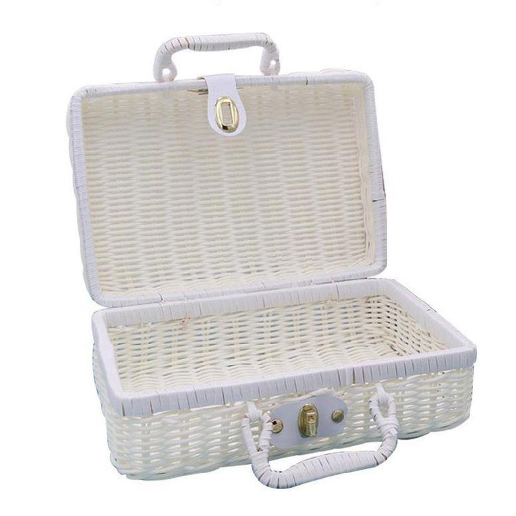 1 Giỏ Đựng Đồ Bằng Tre Có Tay Cầm Siêu Bền Chất Lượng Cao