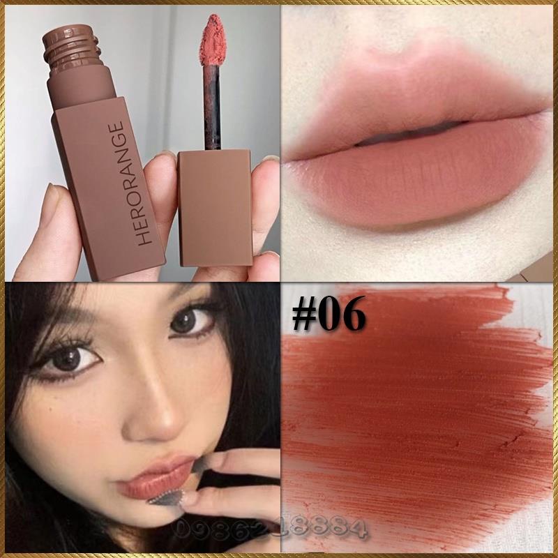 Son môi Herorange dạng kem lì chất nhung mờ kháng nước lâu trôi HR225