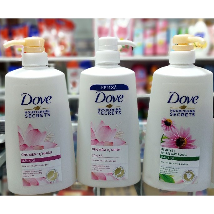 Dầu gội 650gr / dầu xả 620gr Dove thiên nhiên Óng mềm tự nhiên