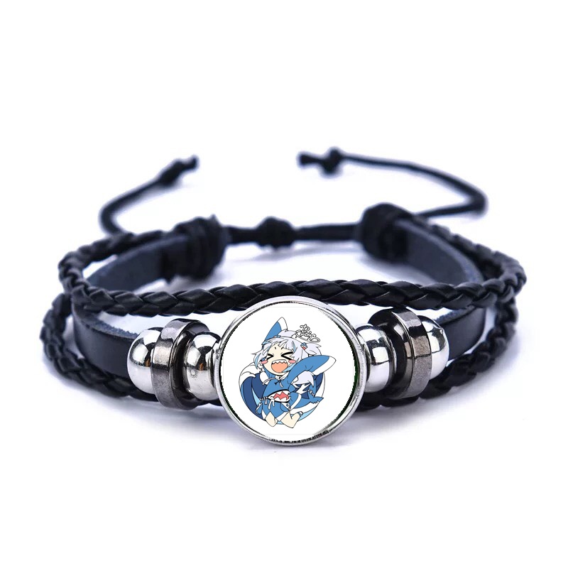 Vòng tay da lộn IN HÌNH GAWR GURA Hololive Vtuber game chibi phụ kiện thời trang xinh xắn mẫu ngẫu nhiên