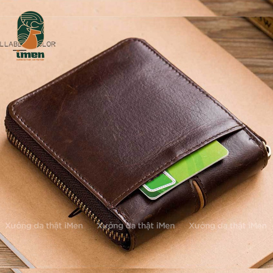 Ví nam da bò cao cấp, ví nam có khoá chắc chắn chống rơi đồ - Bảo hành 12 tháng - VD003