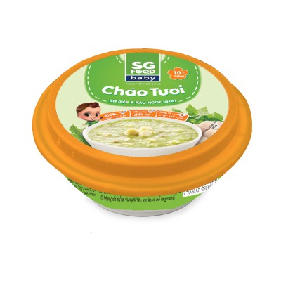 Combo cháo tươi Baby Sài Gòn Food (Cua gấc - Ếch - Gà thảo mộc - Sò điệp)x 4 chén