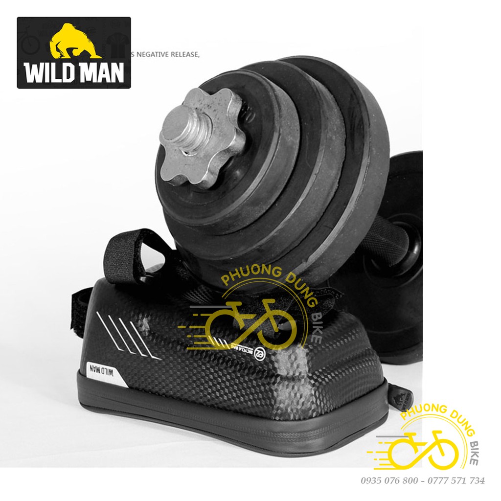 Túi treo khung sườn hộp cứng xe đạp WILD MAN E2 có ngăn điện thoại