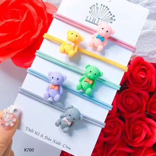 Set 5 chun buộc tóc gấu đủ màu dễ thương Orin K700
