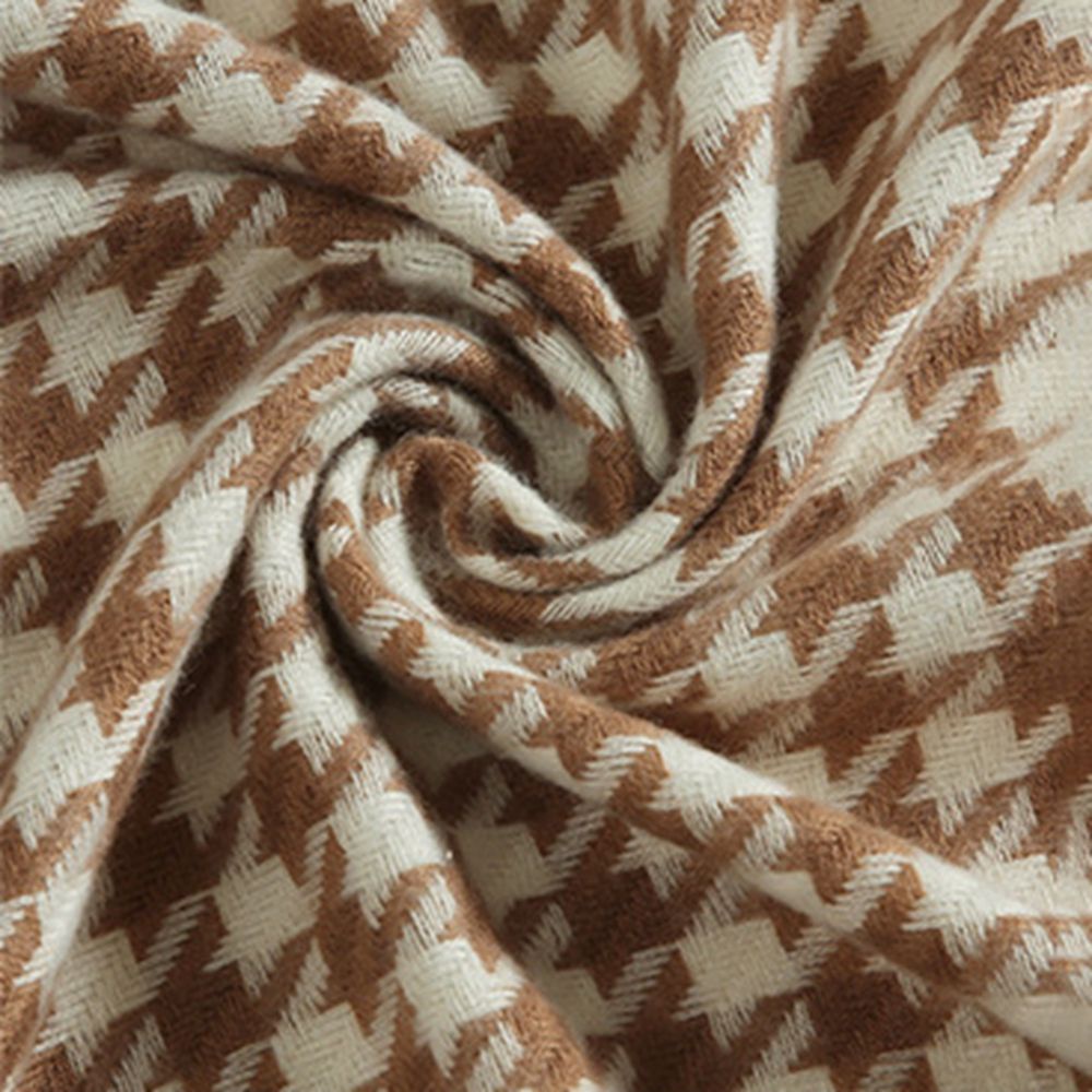 Khăn choàng cổ dài bằng vải cashmere in họa tiết hình học nhiều màu sắc phong cách Hàn Quốc cổ điển thời trang cho nữ