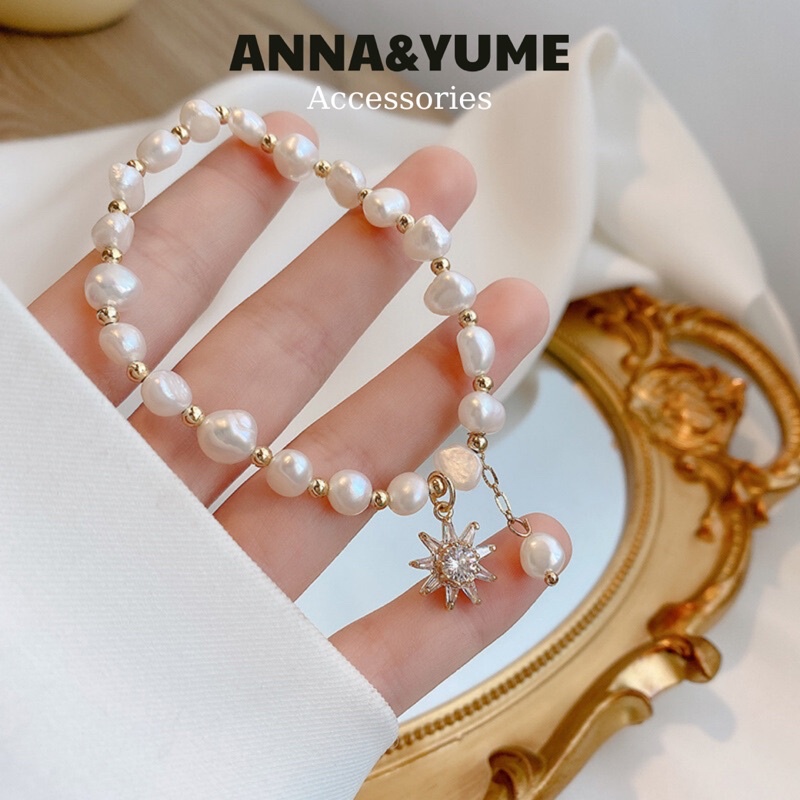 Vòng đeo tay mặt hình ngôi sao đính đá phong cách Hàn quốc cho nữ, lắc tay ngôi sao