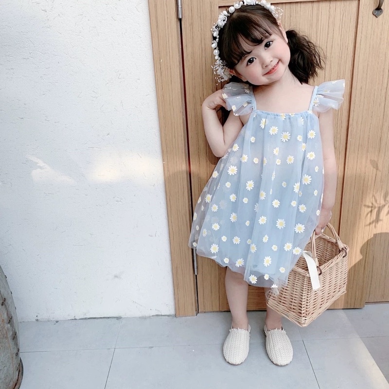 xã kho váy 2 dây cánh tiên cao cấp kiểu dáng công chúa tuyết elsa cho bé từ 1 đến 8 tuổi(10-25kg)