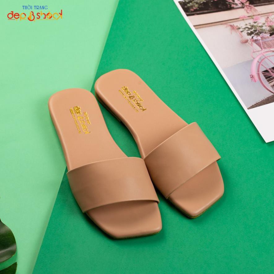 Dép nữ thời trang quai ngang đế bệt Depvashock MS 111