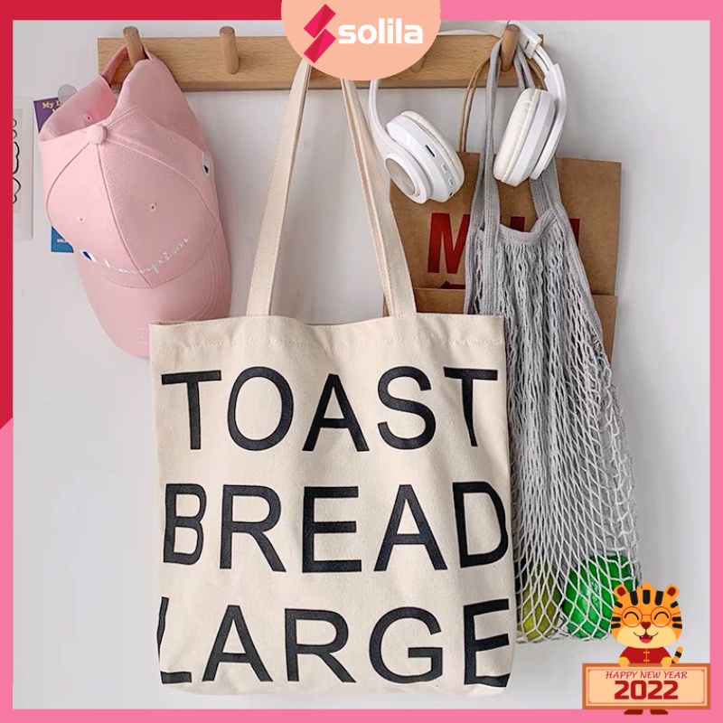 Túi tote vải canvas cao cấp Toast Bread Large khổ vuông phong cách Hàn Quốc